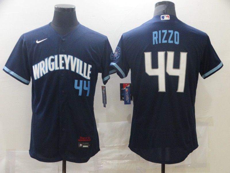 Men Chicago Cubs #44 Rizzo City Edition Blue Elite Nike 2021 MLB Jersey